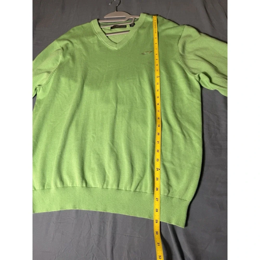 Greg Norman Med‎ Pull Over Golf Sweater Long Sleeve V Neck light green XL - Picture 6 of 11